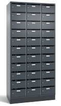 C+P Verteilerschrank 8170-311 Serie 8170 Intro mit Sockel 3 Abt. mit 33 Fächern (HxBxT)1950x920x490mm 7035/6011