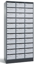 C+P Verteilerschrank 8170-311 Serie 8170 Intro mit Sockel 3 Abt. mit 33 Fächern (HxBxT)1950x920x490mm 7035/6011
