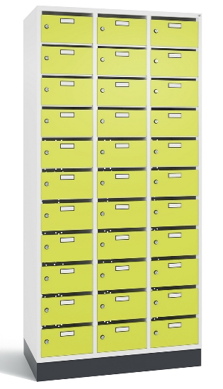C+P Verteilerschrank 8170-311 Serie 8170 Intro mit Sockel 3 Abt. mit 33 Fächern (HxBxT)1950x920x490mm 7035/6011