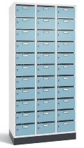 C+P Verteilerschrank 8170-311 Serie 8170 Intro mit Sockel 3 Abt. mit 33 Fächern (HxBxT)1950x920x490mm 7035/6011