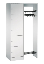 C+P offene Garderobe Serie 8070 1 Fächerschrank 5 Fächer B190mm  (HxBxT)1950x740x480mm 7016/7035
