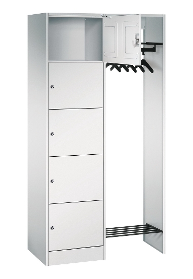 C+P offene Garderobe Serie 8070 1 Fächerschrank 5 Fächer B190mm  (HxBxT)1950x740x480mm 7016/7035
