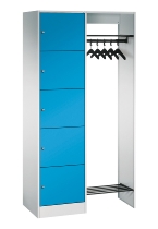 C+P offene Garderobe Serie 8070 1 Fächerschrank 5 Fächer B190mm  (HxBxT)1950x740x480mm 7016/7035