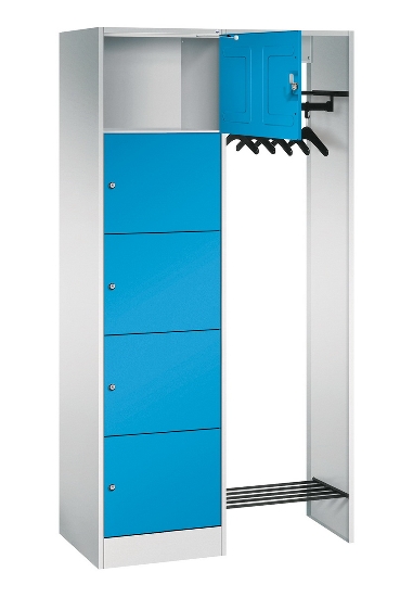 C+P offene Garderobe Serie 8070 1 Fächerschrank 5 Fächer B190mm  (HxBxT)1950x740x480mm 7016/7035
