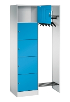 C+P offene Garderobe Serie 8070 1 Fächerschrank 5 Fächer B190mm  (HxBxT)1950x740x480mm 7016/7035