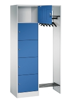 C+P offene Garderobe Serie 8070 1 Fächerschrank 5 Fächer B190mm  (HxBxT)1950x740x480mm 7016/7035