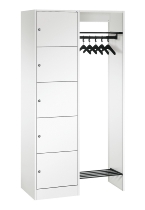 C+P offene Garderobe Serie 8070 1 Fächerschrank 5 Fächer B190mm  (HxBxT)1950x740x480mm 7016/7035