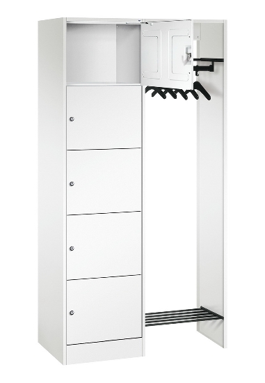 C+P offene Garderobe Serie 8070 1 Fächerschrank 5 Fächer B190mm  (HxBxT)1950x740x480mm 7016/7035