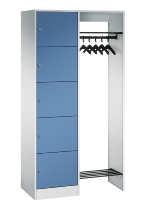 C+P offene Garderobe Serie 8070 1 Fächerschrank 5 Fächer B190mm  (HxBxT)1950x740x480mm 7016/7035