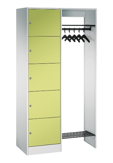 C+P offene Garderobe Serie 8070 1 Fächerschrank 5 Fächer B190mm  (HxBxT)1950x740x480mm 7016/7035