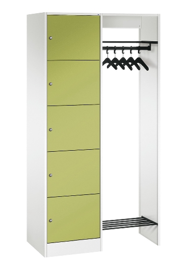 C+P offene Garderobe Serie 8070 1 Fächerschrank 5 Fächer B190mm  (HxBxT)1950x740x480mm 7016/7035