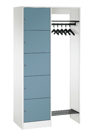 C+P offene Garderobe Serie 8070 1 Fächerschrank 5 Fächer B190mm  (HxBxT)1950x740x480mm 7016/7035