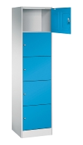 C+P Schließfachschrank Serie 8070 XL mit Sockel 1 Abt.460mm 5 Fächer B410mm (HxBxT)1950x460x480mm 7035/5012