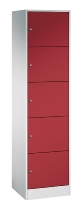 C+P Schließfachschrank Serie 8070 mit Sockel 3 Abt.240mm 5 Fächer B190mm (HxBxT)1950x680x480mm 7035/3003