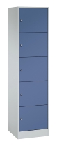 C+P Schließfachschrank Serie 8070 mit Sockel 3 Abt.240mm 5 Fächer B190mm (HxBxT)1950x680x480mm 7035/3003