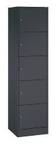 C+P Schließfachschrank Serie 8070 mit Sockel 3 Abt.240mm 5 Fächer B190mm (HxBxT)1950x680x480mm 7035/3003