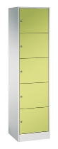 C+P Schließfachschrank Serie 8070 mit Sockel 3 Abt.240mm 5 Fächer B190mm (HxBxT)1950x680x480mm 7035/3003