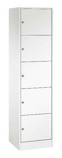 C+P Schließfachschrank Serie 8070 mit Sockel 3 Abt.240mm 5 Fächer B190mm (HxBxT)1950x680x480mm 7035/3003