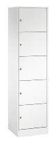 C+P Schließfachschrank Serie 8070 mit Sockel 3 Abt.240mm 5 Fächer B190mm (HxBxT)1950x680x480mm 7035/3003