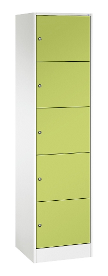 C+P Schließfachschrank Serie 8070 mit Sockel 3 Abt.240mm 5 Fächer B190mm (HxBxT)1950x680x480mm 7035/3003