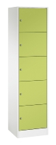C+P Schließfachschrank Serie 8070 mit Sockel 3 Abt.240mm 5 Fächer B190mm (HxBxT)1950x680x480mm 7035/3003