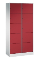 C+P Schließfachschrank Serie 8070 mit Sockel 3 Abt.240mm 5 Fächer B190mm (HxBxT)1950x680x480mm 7035/3003