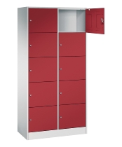 C+P Schließfachschrank Serie 8070 mit Sockel 3 Abt.240mm 5 Fächer B190mm (HxBxT)1950x680x480mm 7035/3003
