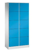 C+P Schließfachschrank Serie 8070 mit Sockel 3 Abt.240mm 5 Fächer B190mm (HxBxT)1950x680x480mm 7035/3003