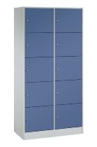 C+P Schließfachschrank Serie 8070 mit Sockel 3 Abt.240mm 5 Fächer B190mm (HxBxT)1950x680x480mm 7035/3003