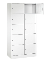 C+P Schließfachschrank Serie 8070 mit Sockel 3 Abt.240mm 5 Fächer B190mm (HxBxT)1950x680x480mm 7035/3003