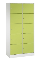 C+P Schließfachschrank Serie 8070 mit Sockel 3 Abt.240mm 5 Fächer B190mm (HxBxT)1950x680x480mm 7035/3003