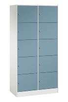 C+P Schließfachschrank Serie 8070 mit Sockel 3 Abt.240mm 5 Fächer B190mm (HxBxT)1950x680x480mm 7035/3003