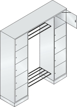 C+P offene Garderobe Serie 8070 1 Fächerschrank 5 Fächer B190mm  (HxBxT)1950x740x480mm 7016/7035