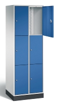 C+P Schließfachschrank 8370-301 Intro 3x 3 Fächer 300mm (HxBxT) 1950x920x500mm Lichtgrau/Rubinrot