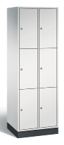 C+P Schließfachschrank 8370-301 Intro 3x 3 Fächer 300mm (HxBxT) 1950x920x500mm Lichtgrau/Rubinrot