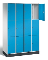 C+P Schließfachschrank 8370-301 Intro 3x 3 Fächer 300mm (HxBxT) 1950x920x500mm Lichtgrau/Rubinrot
