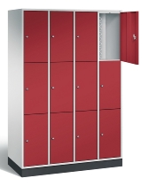 C+P Schließfachschrank 8370-301 Intro 3x 3 Fächer 300mm (HxBxT) 1950x920x500mm Lichtgrau/Rubinrot