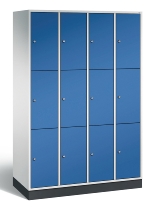 C+P Schließfachschrank 8370-301 Intro 3x 3 Fächer 300mm (HxBxT) 1950x920x500mm Lichtgrau/Rubinrot