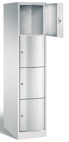 C+P Schließfachschrank 8470-372 Resisto 3 Abt. je 4 Fächer (HxBxT) 1950x1148x540mm Lichtgrau/Viridingrün