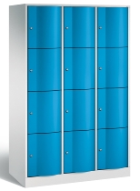 C+P Schließfachschrank 8470-372 Resisto 3 Abt. je 4 Fächer (HxBxT) 1950x1148x540mm Lichtgrau/Viridingrün