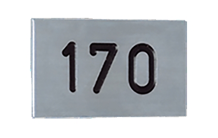 C+P Edelstahl-Nummernschild 8501-06 rechteckig,selbstklebend 3-stellig VE:5 Stck