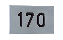C+P Edelstahl-Nummernschild 8501-06 rechteckig,selbstklebend 3-stellig VE:5 Stck