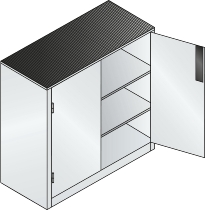 C+P Beistell-Werkzeugschrank schwere Lasten 8831-052 Acurado 1 Fachboden ERGO-Lock 4.0 (HxBxT) 1000x1200x500mm 7035/5023