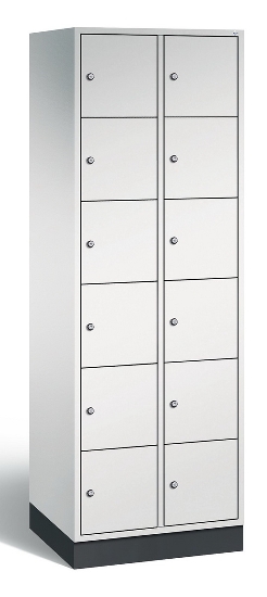 C+P Schließfachschrank 8670-201 Intro 2x 6 Fächer 300mm (HxBxT) 1950x620x500mm Lichtgrau/Viridingrün