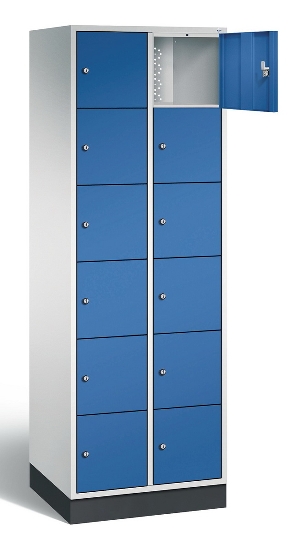 C+P Schließfachschrank 8670-201 Intro 2x 6 Fächer 300mm (HxBxT) 1950x620x500mm Lichtgrau/Viridingrün