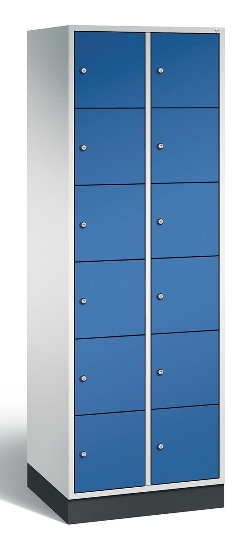 C+P Schließfachschrank 8670-201 Intro 2x 6 Fächer 300mm (HxBxT) 1950x620x500mm Lichtgrau/Viridingrün