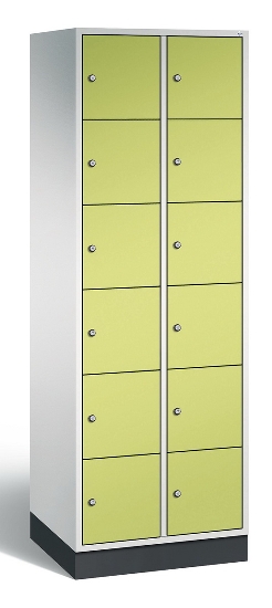 C+P Schließfachschrank 8670-201 Intro 2x 6 Fächer 300mm (HxBxT) 1950x620x500mm Lichtgrau/Viridingrün