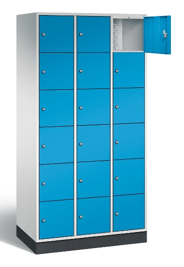 C+P Schließfachschrank 8670-201 Intro 2x 6 Fächer 300mm (HxBxT) 1950x620x500mm Lichtgrau/Viridingrün