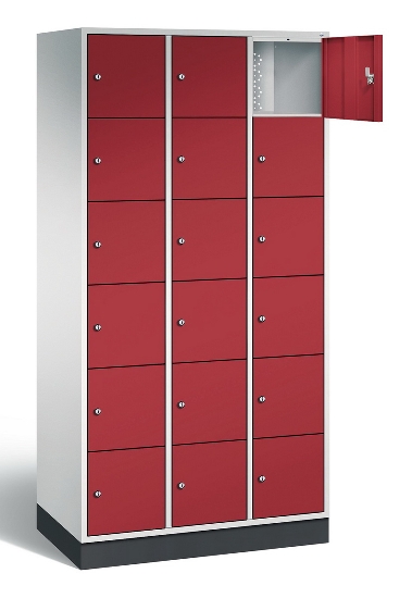 C+P Schließfachschrank 8670-201 Intro 2x 6 Fächer 300mm (HxBxT) 1950x620x500mm Lichtgrau/Viridingrün