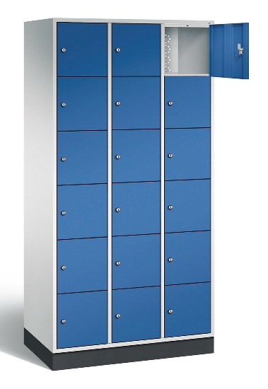 C+P Schließfachschrank 8670-201 Intro 2x 6 Fächer 300mm (HxBxT) 1950x620x500mm Lichtgrau/Viridingrün